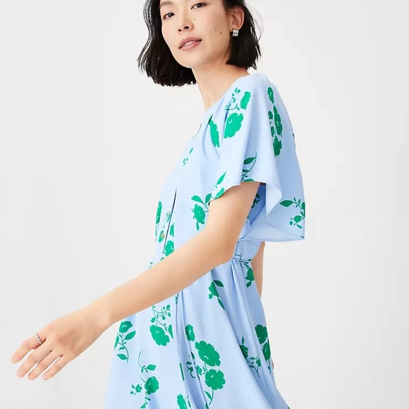 Ann Taylor Floral Split Neck Dress - Picture 3 of 11